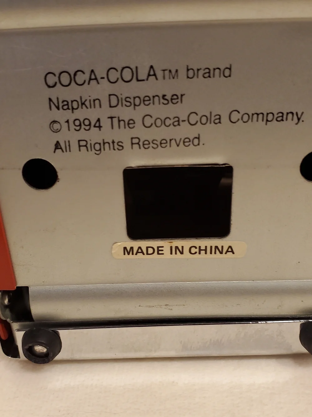 Vintage Coca Cola Red and Cream 'Have a Coke' Metal Napkin Dispenser 5.25x4.5